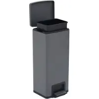 The Living Store Mülleimer mit Pedal Anti-Fingerabdruck 30 L Grau Edelstahl