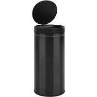 The Living Store Automatischer Sensor-Mülleimer 80 L Kohlenstoffstahl Schwarz