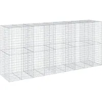 vidaXL Gabione mit Deckel 450x100x200 cm Verzinktes Eisen