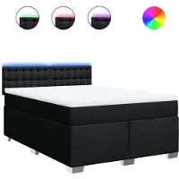 vidaXL Boxspringbett mit Matratze Schwarz 160x200 cm Stoff