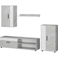 Vicco Wohnwand Berno Beton 4er Set, Model 41602