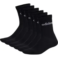 Adidas Originals Unisex Socken, 6er Pack - Linear Crew Cushioned, Logo, gepolstert, einfarbig