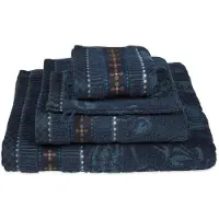 Pip studio Badetuch Jasmin Jacquard Dark Blue (70 x 140 cm)