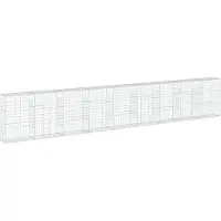 vidaXL Gabione mit Deckel 900x50x150 cm Verzinktes Eisen