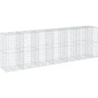 vidaXL Gabione mit Deckel 650x100x200 cm Verzinktes Eisen