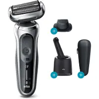 Braun Series 7 70-S7200CC, Folienschaber, Schwarz, Silber, 360° Flex, Tasten, Akku, Lithium-Ion (Li-Ion)