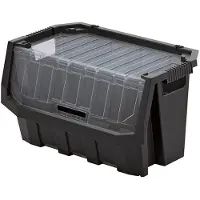 Prosperplast Multifunktionsbehälter Stapelbehälter Stapelbox Kleinteilebox Sortimentsbox Aufbewahrung Transparenter Deckel 580 x 380 x 342 mm