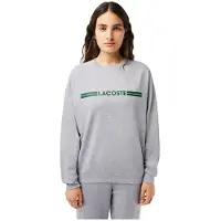Lacoste Damen Sweatshirt - Loungewear, Heritage Logo, oversize, Baumwolle Grau / XL