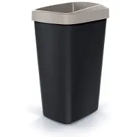Prosperplast COMPACTA Q DROP Abfallbehälter – Volumen: 45 l, Farbe: hellbraun