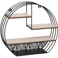 Atmosphera Mirna Wandregal 39 cm lang schwarzes Metall und Holz