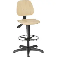 BIMOS Arbeitsdrehstuhl Unitec mit Gleitern und Fußring Buche Sitz-Höhe 580-850mm - 9651- 3000