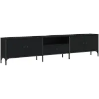vidaXL TV-Schrank mit Schublade Schwarz 200x25x44 cm Holzwerkstoff