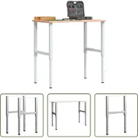 The Living Store Werkbankgestell Verstellbar 2 Stk. Metall 55x(69-95,5) cm Grau