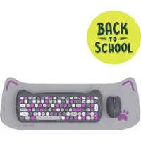 Canyon kabelloses Tastatur- und Mausset, HSET-W6 Kitty Edition, lila