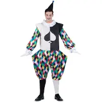 MOM Harlekin-kostüm Mit Kapuze Rückenfrei Handschellen Und Hose