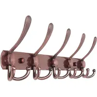 TOJ Living Wandgarderobe – 15 Haken – 45 cm – Edelstahl – Bronze – Hakenleiste