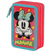KARACTERMANIA Disney Minnie Maus Fresh Gefülltes Dreifach-Federmäppchen, Rosa