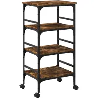vidaXL Küchenwagen Räuchereiche 45x35x89,5 cm Holzwerkstoff