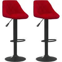 vidaXL Barhocker 2 Stk. Weinrot Samt