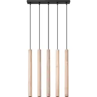 Sollux Pendelleuchten PASTELO 5L holz 5xG9 8W Stahl/Holz 100x5x45cm