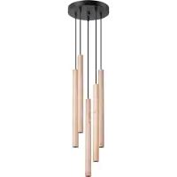 Sollux Pendelleuchten PASTELO 5P holz 5xG9 8W Stahl/Holz 110x25x25cm