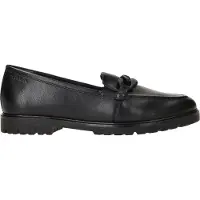 Tamaris Slipper , Damen, Gr. 38, Synthetik Textil, schwarz, Leder, schimmernd, unifarben, Schuhe Slipper, Loafer, Slipper, Schlupfschuh mit eleganter Zierkette, Topseller