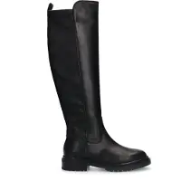 Manfield Schwarze Lederstiefel | Größe 39