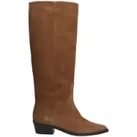 Manfield Braune Veloursleder-Stiefel mit hohem Schaft | Größe 38