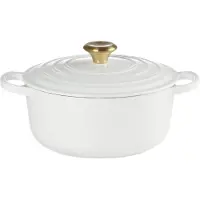 Le Creuset Cocotte Round Evo 18 cm white with gold handle