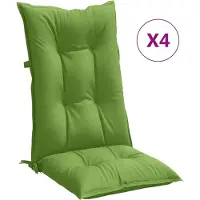 vidaXL Hochlehner-Auflagen 4 Stk. Melange Grün 120x50x7 cm Stoff