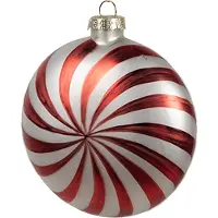 Clayre & Eef 2er-Set: Christbaumkugeln in Rot/ Silber - Ø 10 cm - onesize