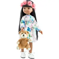Paola Reina Puppe Amigas Meily mit Teddybär - Babypuppe 32cm Spielzeug