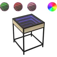 vidaXL Couchtisch mit Infinity-LED Sonoma-Eiche 40x40x51 cm