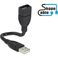 DeLOCK 15cm USB 2.0, 0,15 m, USB A, USB A, USB 2.0, Männlich/Weiblich, Schwarz