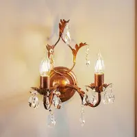 ONLI Kristall Wandlampe Teresa , dimmbar, bronze / altmessing, für Wohn- / Esszimmer, Metall, Antik, Wandleuchte, Wandlampe Innen