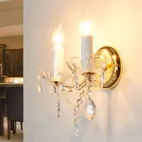 Orion Kristall Wandlampe Marie Claire, dimmbar, messing / gold, für Wohn- / Esszimmer, Metall, Wandleuchte, Wandlampe Innen