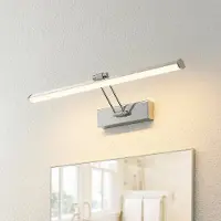 LINDBY LED-Spiegelleuchte Sanya, 60 cm, chrom, Metall, IP44 , Sanya, Metallisch, für Badezimmer, Metall, Modern
