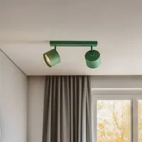 Argon Deckenspot Chloe verstellbar zweiflammig, grün , dimmbar, grün, für Wohn- / Esszimmer, Metall, Modern