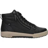 Rieker Schnürboots , Damen, Gr. 39, Textil, schwarz, Leder, Schuhe Schnürboots, Stiefelette, High Top Sneaker, Freizeitboots mit Reißverschluss, Topseller
