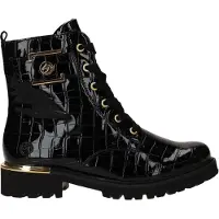 Remonte Schnürstiefelette, Blockabsatz, Schnürboots im Kroko-Look, Innenreißverschluss
