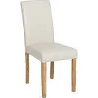 Beliani Esszimmerstuhl 2er Set Beige Kunstleder Holzbeine Retro-Stil