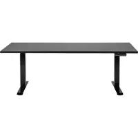Beliani Schreibtisch Schwarz Melamin 180x80cm Elektrisch Höhenverstellbar Rechteckig mit USB Metallgestell Modern Büro Steh-Sitz-Tisch Stehtisch