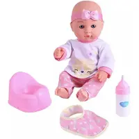 Halay Chad Valley Trink- und Plüschpuppe mit Zubehör für Kleinkinder, 30 cm, fördert Pflege- und emotionale Fähigkeiten