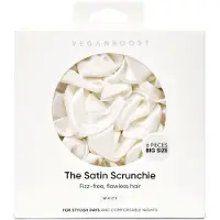 Vegan Boost Satin Haargummis Weiß Große Größe - 6 Stück