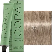 Schwarzkopf Professional Igora Zero Amm Permanente Färbung 60 ml 9-1
