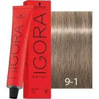 Schwarzkopf Professional Igora Royal Cools Permanente Färbung 60 ml 9-1 Extra Hellblond Cendré