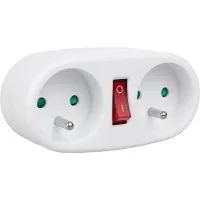 Macleans Current Outlet Socket Splitter with 2 Sockets and Circuit Breaker Type E 2x16A MCE337 E