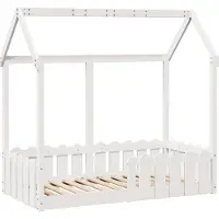 vidaXL Kinderbett Hausbett Weiß 70x140 cm Massivholz Kiefer