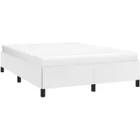 vidaXL Bettgestell ohne Matratze Weiß 140x190 cm Kunstleder