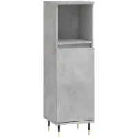 vidaXL Badschrank Betongrau 30x30x100 cm Holzwerkstoff